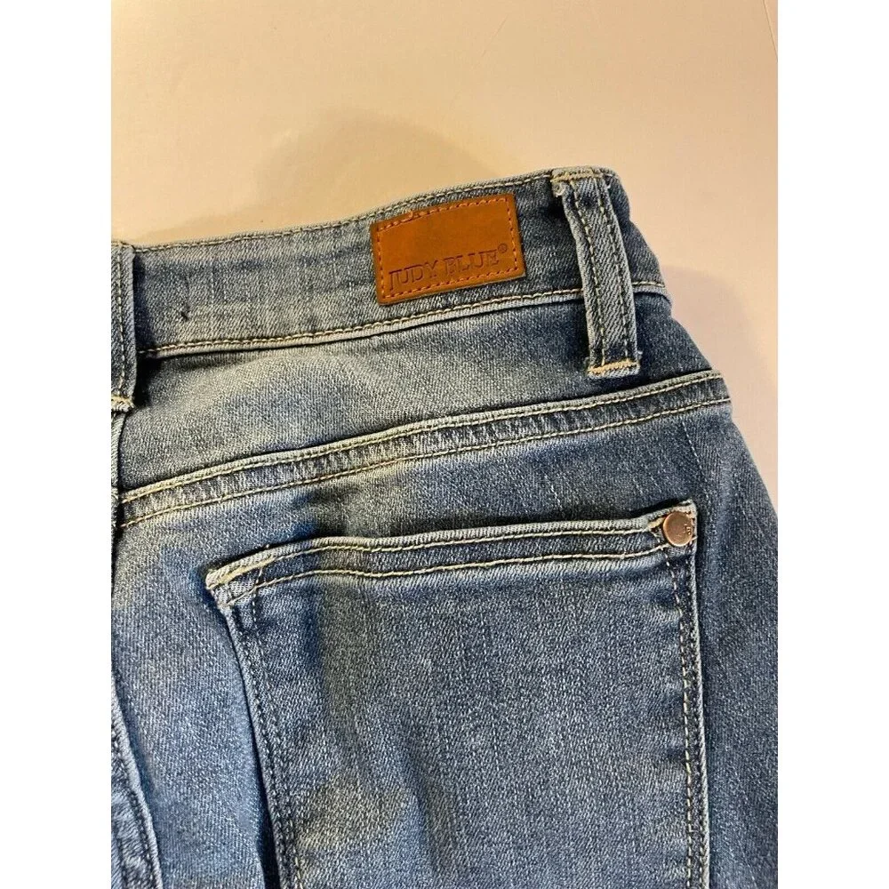 Judy Blue Jeans Womens 1/25 25x28.5 Blue Skinny Distressed Denim JB82109MD - Picture 11 of 16